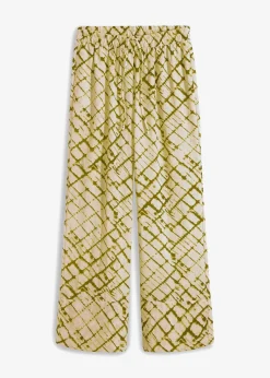 bonprix Bekleidung·Kleider|Hosen^Palazzo-Hose dunkelmoos/natur batik