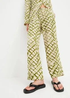 bonprix Bekleidung·Kleider|Hosen^Palazzo-Hose dunkelmoos/natur batik
