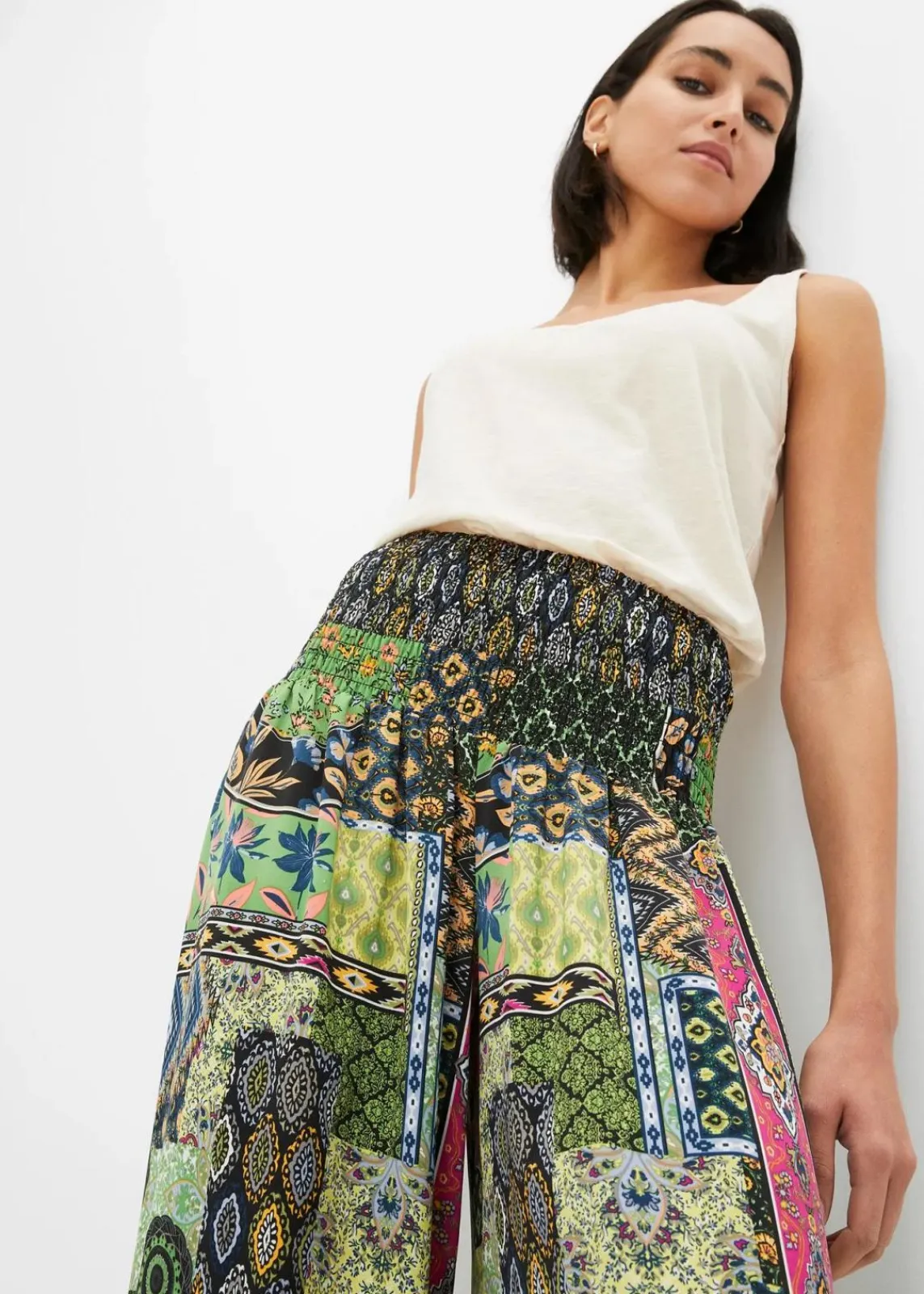 bonprix Bekleidung·Kleider|Hosen^Palazzo-Hose grün/blau paisley