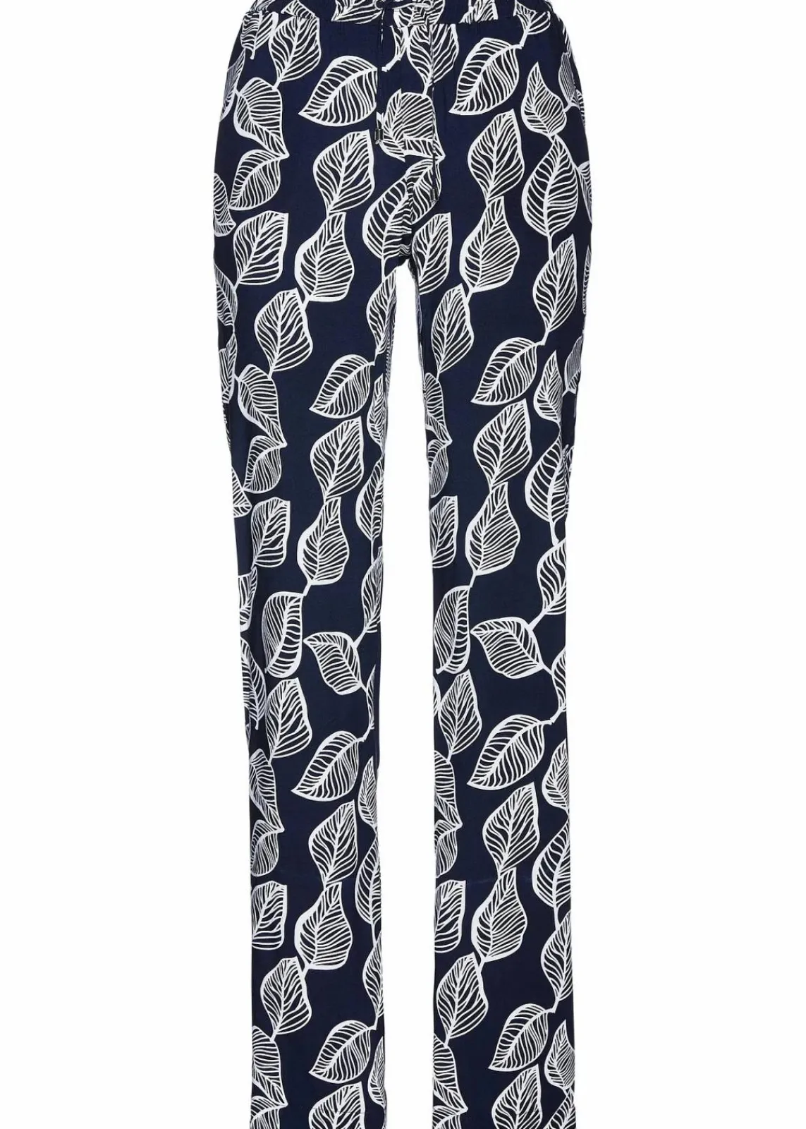 bonprix Hosen|Nachhaltigere Materialien^Palazzo-Hose dunkelblau/weiß bedruckt