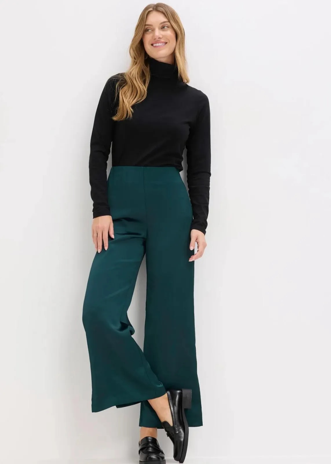 bonprix Nachhaltigere Materialien|Hosen^Palazzo-Hose tiefgrün