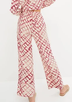 bonprix Nachhaltigere Materialien|Hosen^Palazzo-Hose violett/natur batik