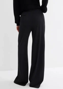 bonprix Bekleidung·Kleider|Hosen^Palazzo-Hose aus bequemen Punto di Roma schwarz