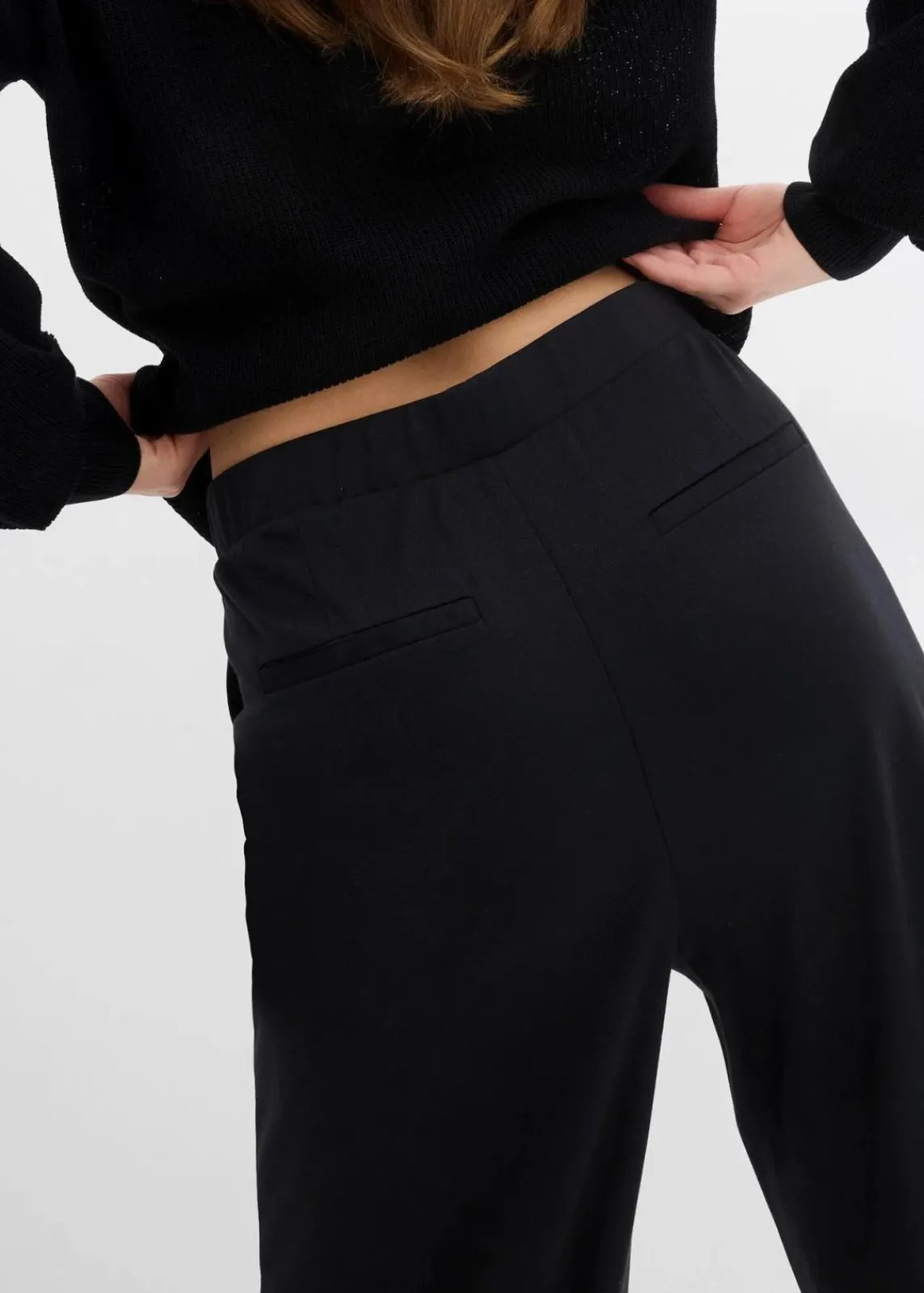 bonprix Bekleidung·Kleider|Hosen^Palazzo-Hose aus bequemen Punto di Roma schwarz