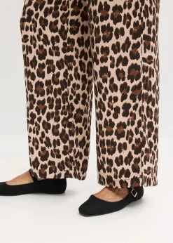 bonprix Bekleidung·Kleider|Hosen^Palazzo-Hose aus fließendem Satin braun leo bedruckt