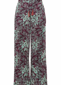 bonprix Bekleidung·Kleider|Hosen^Palazzo-Hose aus fließender Viskose beere/salbeigrün geblümt
