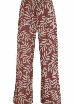 bonprix Nachhaltigere Materialien|Hosen^Palazzo-Hose aus fließender Viskose terrabraun/weiß bedruckt