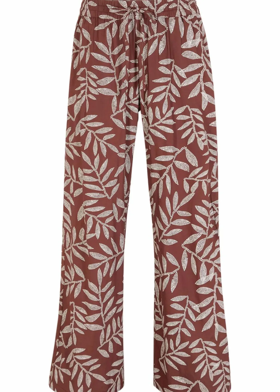 bonprix Nachhaltigere Materialien|Hosen^Palazzo-Hose aus fließender Viskose terrabraun/weiß bedruckt