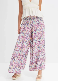 bonprix Hosen|Kurzgrößen^Palazzo-Hose aus fließender Viskose rauchlavendel paisley