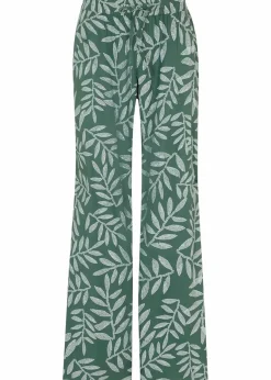 bonprix Bekleidung·Kleider|Hosen^Palazzo-Hose aus fließender Viskose dunkelgrün/weiß bedruckt