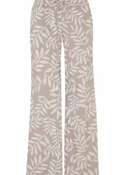 bonprix Nachhaltigere Materialien|Hosen^Palazzo-Hose aus fließender Viskose taupe/weiß bedruckt