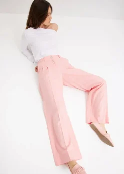 bonprix Hosen|Bekleidung·Kleider^Palazzo-Hose aus leichtem Leinen-Mix softrosa