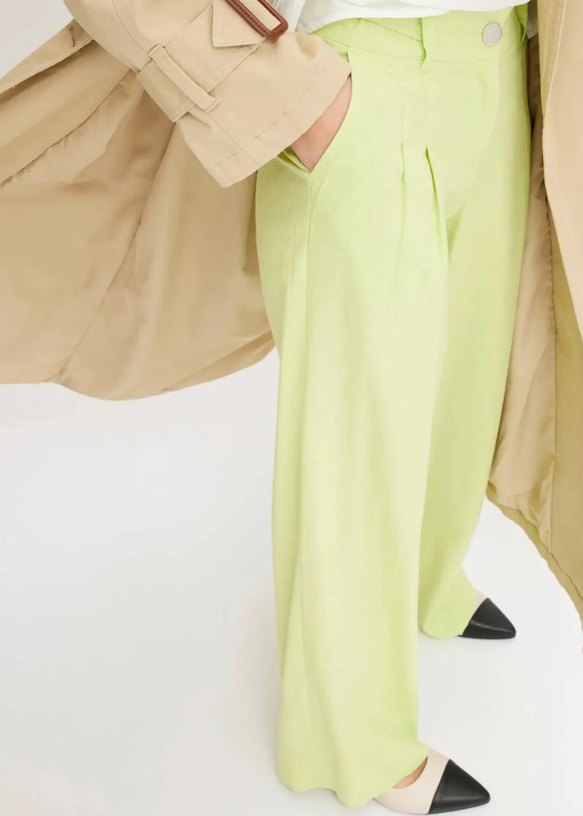 bonprix Bekleidung·Kleider|Hosen^Palazzo-Hose aus leichtem Leinen-Mix mintgrün