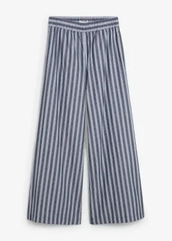 bonprix Bekleidung·Kleider|Hosen^Palazzo-Hose aus reiner Baumwolle dunkelblau/weiß längs gestreift