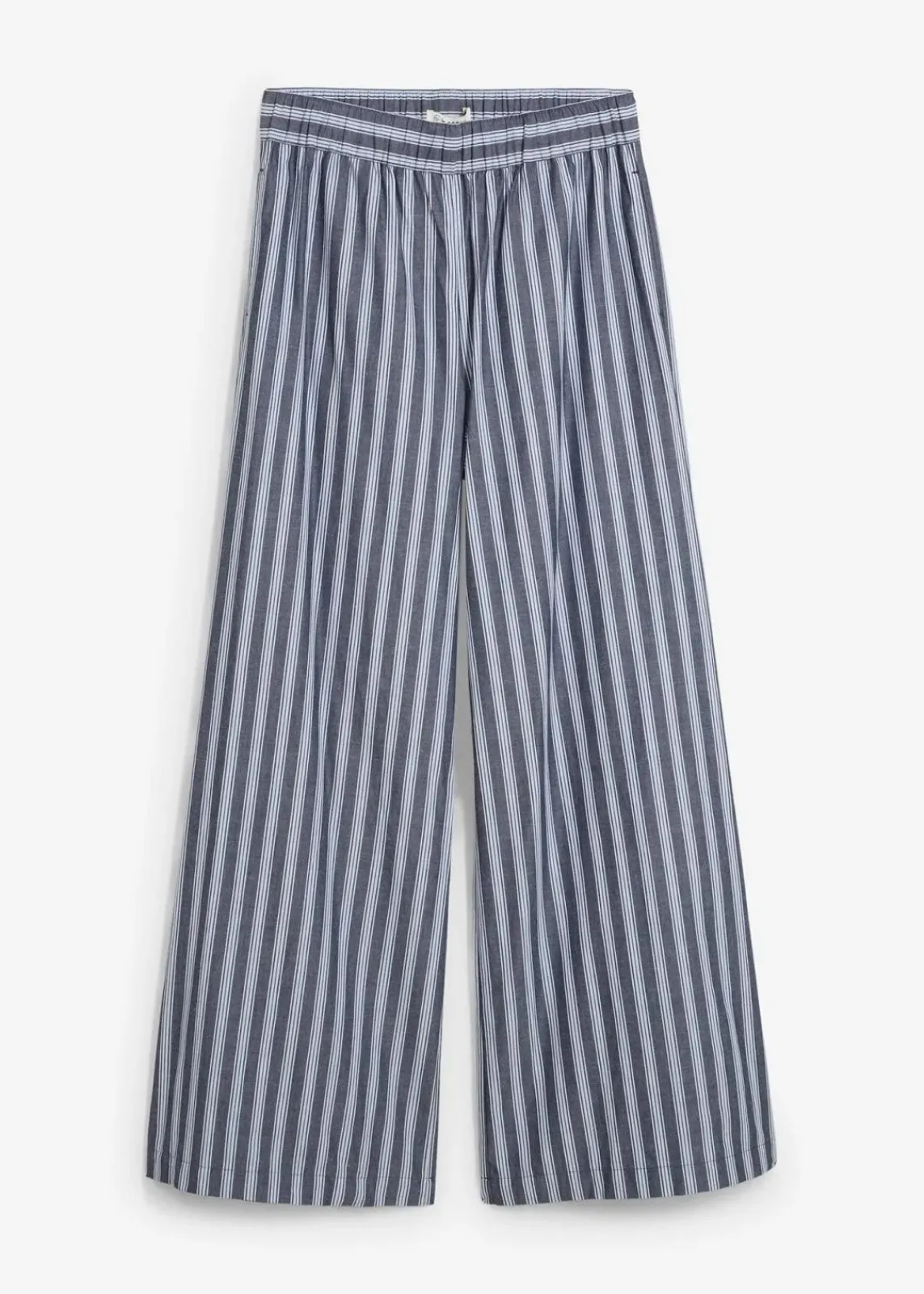 bonprix Bekleidung·Kleider|Hosen^Palazzo-Hose aus reiner Baumwolle dunkelblau/weiß längs gestreift