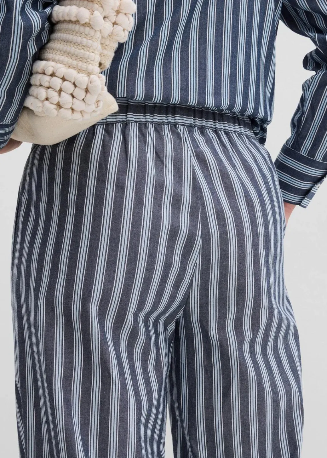 bonprix Bekleidung·Kleider|Hosen^Palazzo-Hose aus reiner Baumwolle dunkelblau/weiß längs gestreift