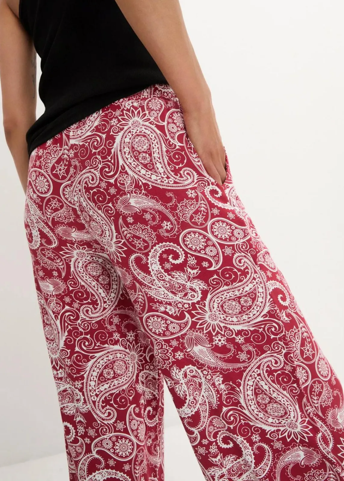 bonprix Nachhaltigere Materialien|Hosen^Palazzo-Hose aus softem Viskose-Mix chillirot paisley