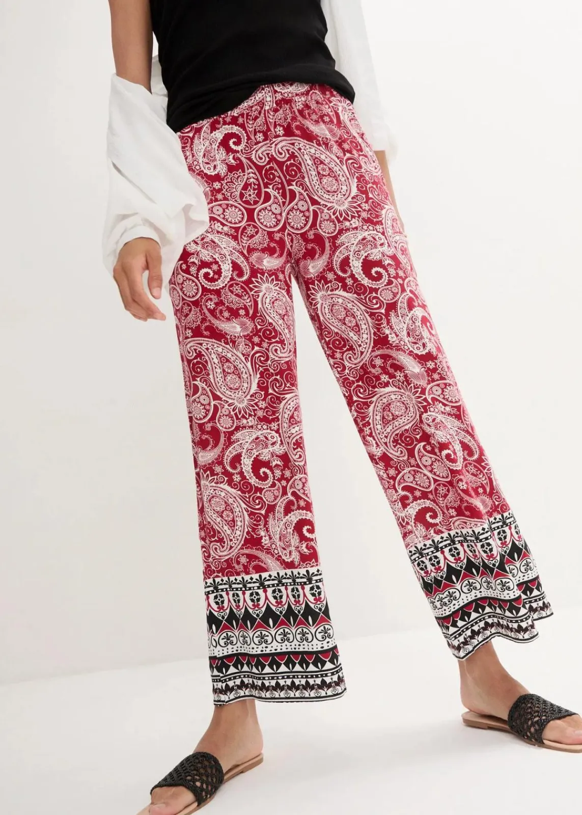 bonprix Nachhaltigere Materialien|Hosen^Palazzo-Hose aus softem Viskose-Mix chillirot paisley