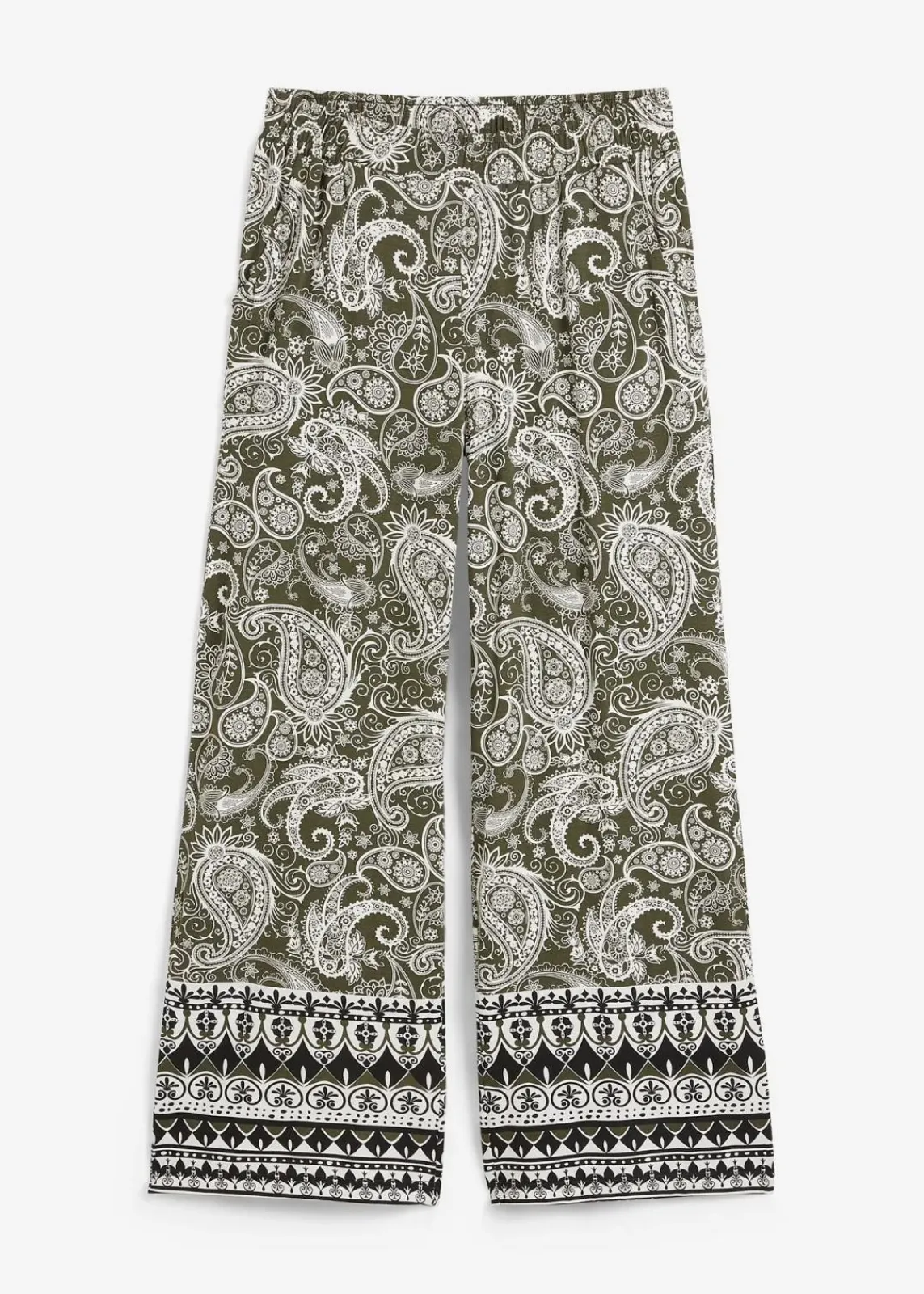 bonprix Bekleidung·Kleider|Hosen^Palazzo-Hose aus softem Viskose-Mix dunkeloliv paisley