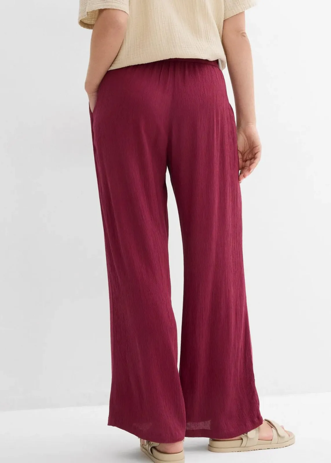 bonprix Nachhaltigere Materialien|Hosen^Palazzo-Hose aus softer Viskose rhododendronrot