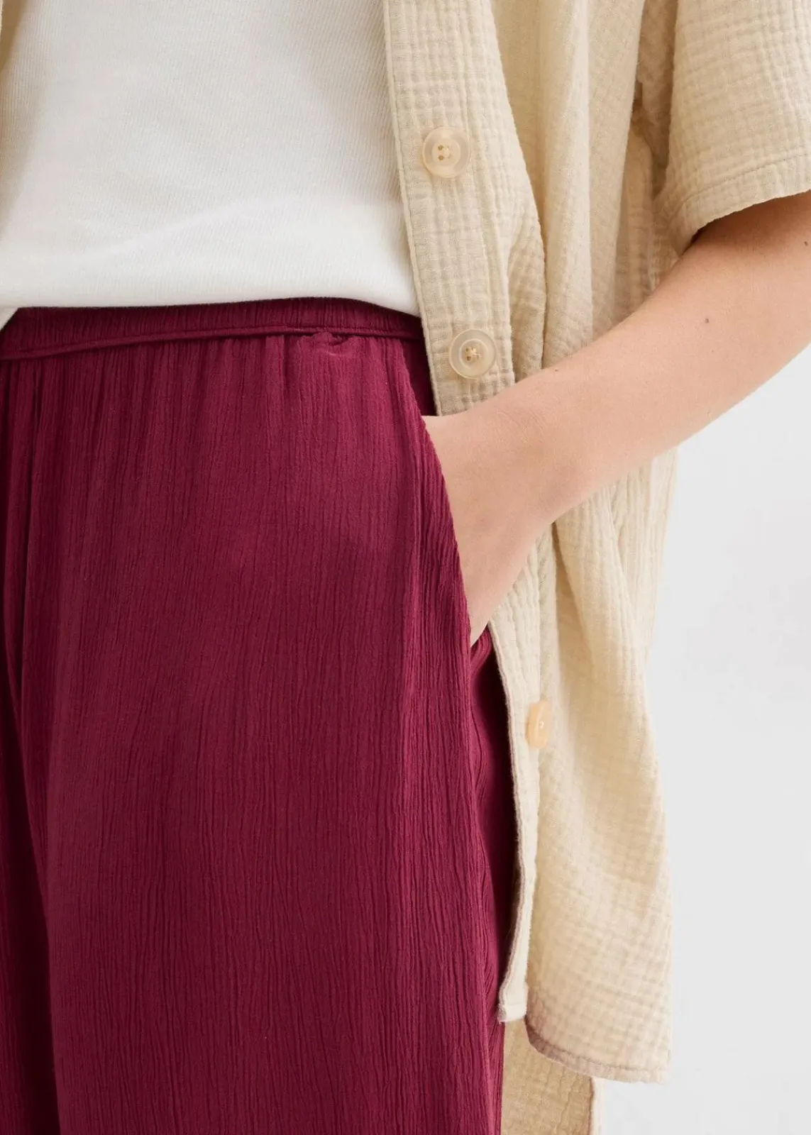 bonprix Nachhaltigere Materialien|Hosen^Palazzo-Hose aus softer Viskose rhododendronrot