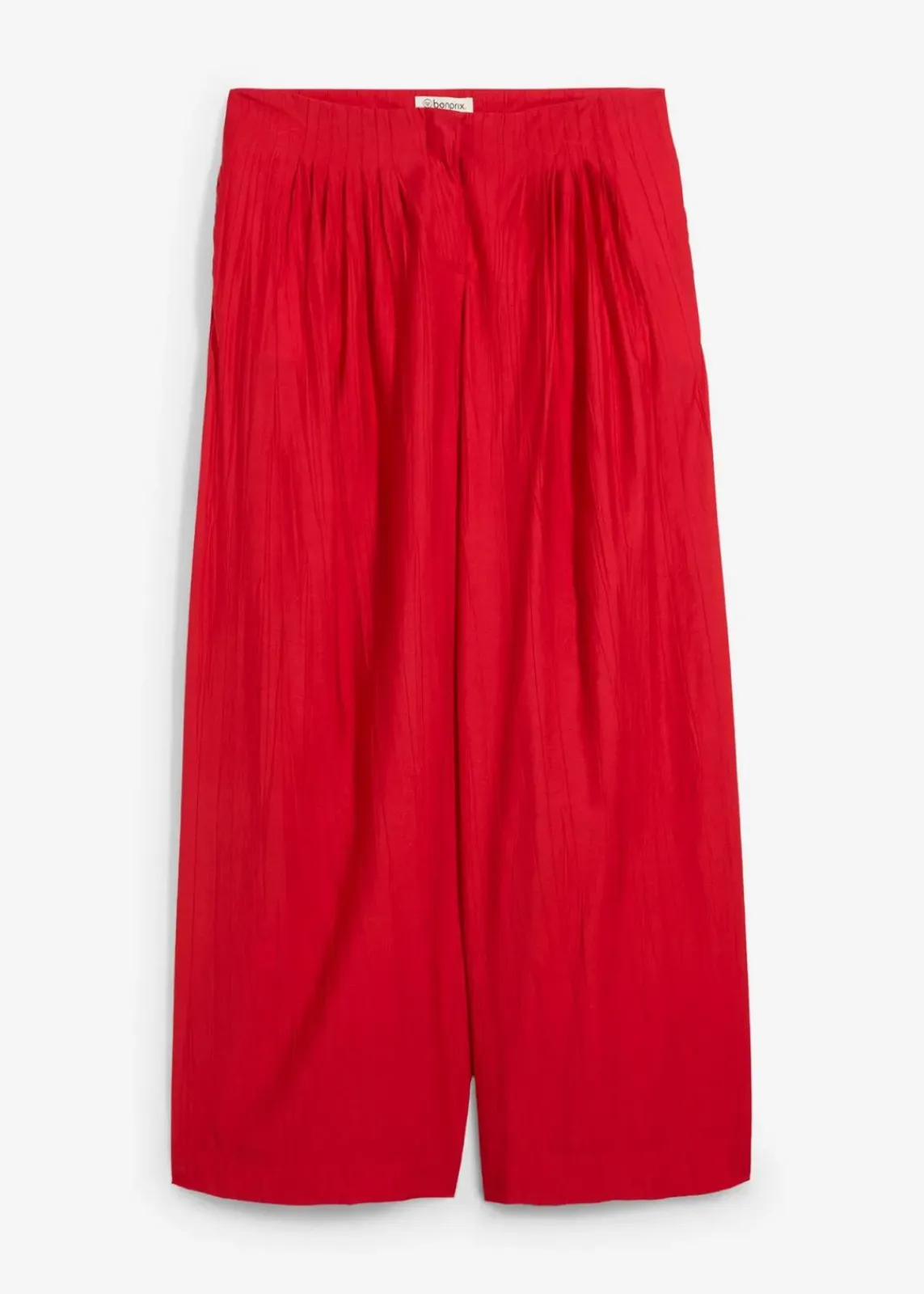 bonprix Hosen|Zweiteiler & Sets^Palazzo-Hose aus strukturiertem Crinkle-Viskose-Mix salsarot