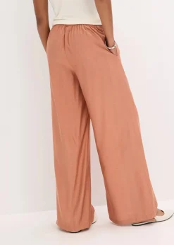 bonprix Bekleidung·Kleider|Hosen^Palazzo-Hose aus strukturiertem Viskose-Mix cognac