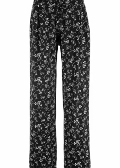 bonprix Nachhaltigere Materialien|Hosen^Palazzo-Hose aus Viskose-Mix schwarz geblümt