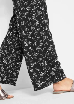 bonprix Nachhaltigere Materialien|Hosen^Palazzo-Hose aus Viskose-Mix schwarz geblümt
