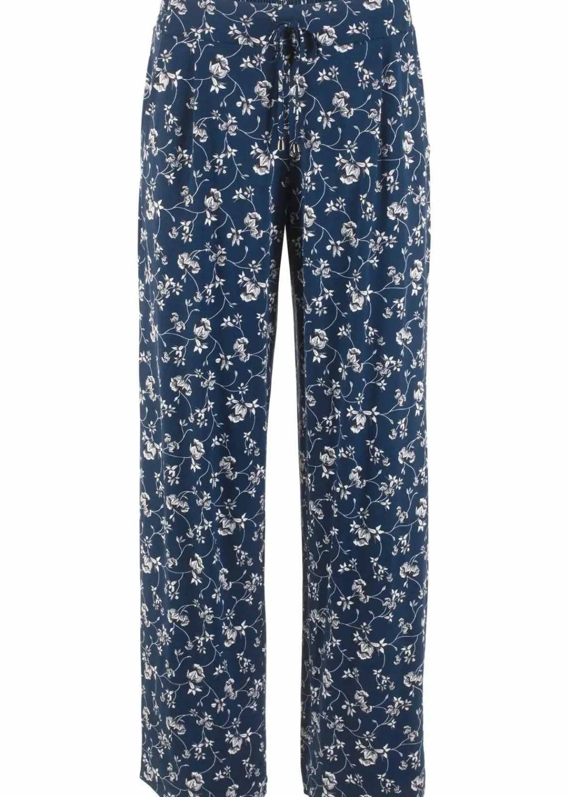 bonprix Bekleidung·Kleider|Hosen^Palazzo-Hose aus Viskose-Mix dunkelblau geblümt