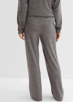 bonprix Hosen|Zweiteiler & Sets^Palazzo-Hose in Strickoptik anthrazit meliert