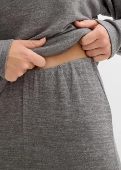 bonprix Hosen|Zweiteiler & Sets^Palazzo-Hose in Strickoptik anthrazit meliert