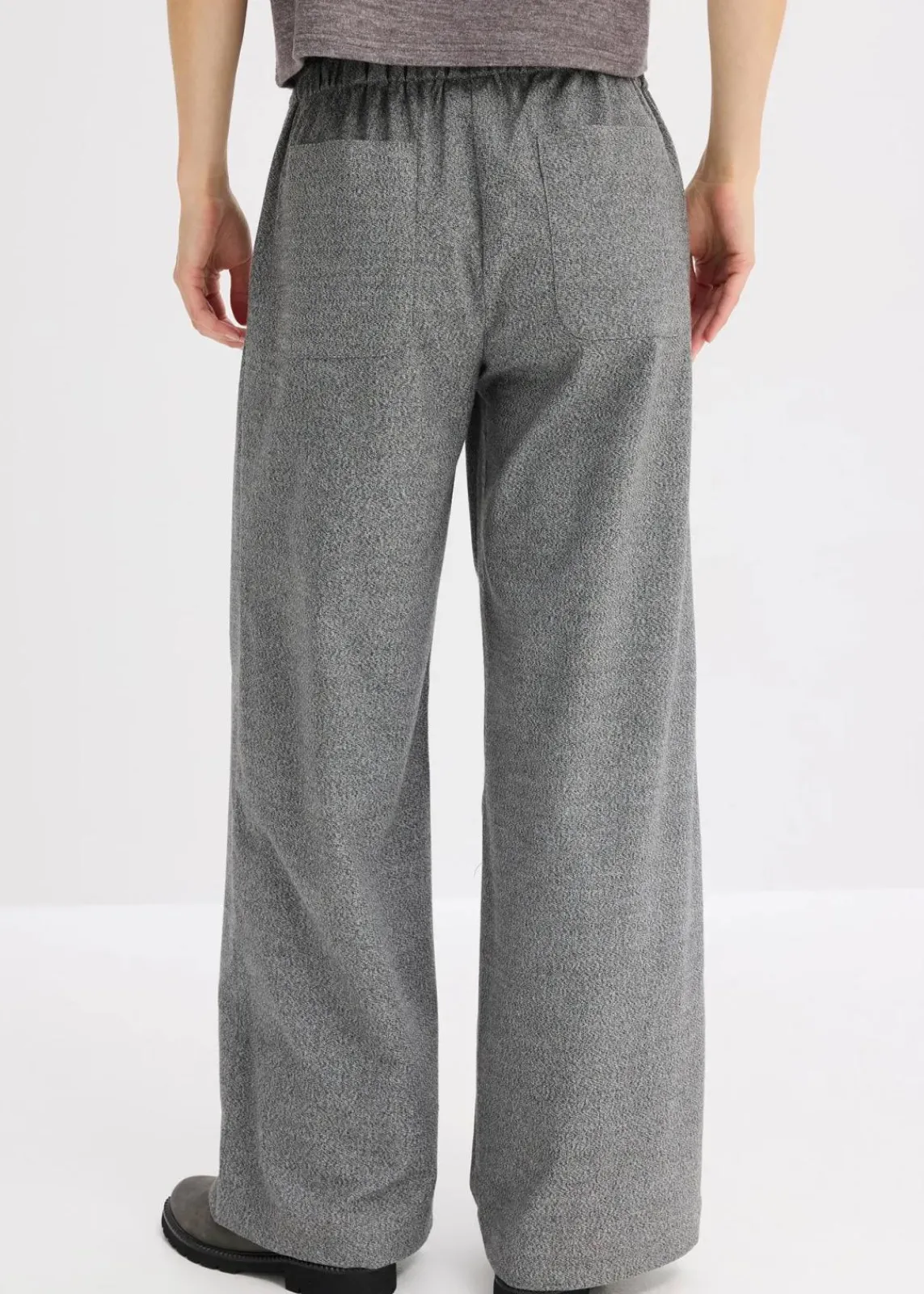 bonprix Bekleidung·Kleider|Hosen^Palazzo-Hose in Wolloptik anthrazit meliert meliert
