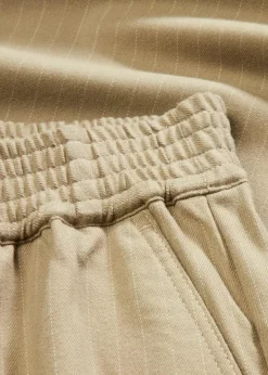 bonprix Bekleidung·Kleider|Nachhaltigere Materialien^Palazzo-Hose in Wolloptik new khaki/wollweiß gestreift