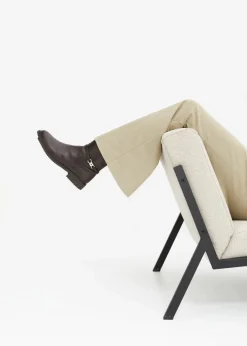 bonprix Bekleidung·Kleider|Nachhaltigere Materialien^Palazzo-Hose in Wolloptik new khaki/wollweiß gestreift
