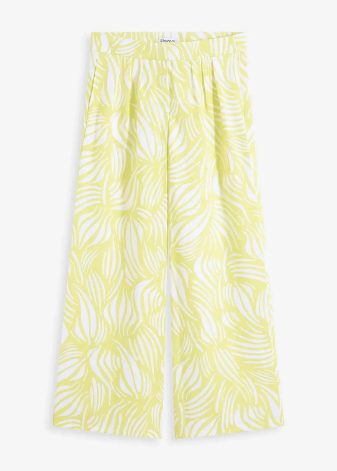 bonprix Hosen|Bekleidung·Kleider^Palazzo-Hose mit Bequembund zitrusgelb/wollweiß bedruckt
