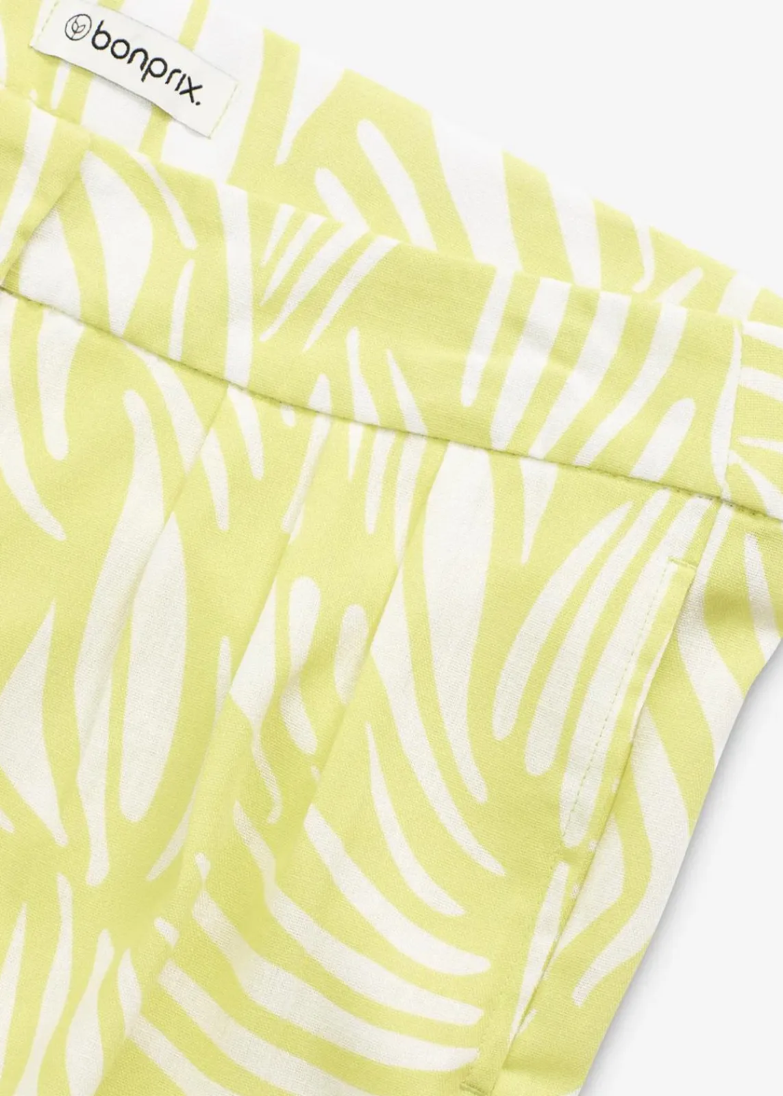 bonprix Hosen|Bekleidung·Kleider^Palazzo-Hose mit Bequembund zitrusgelb/wollweiß bedruckt