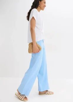 bonprix Bekleidung·Kleider|Hosen^Palazzo-Hose mit Bequembund hellblau