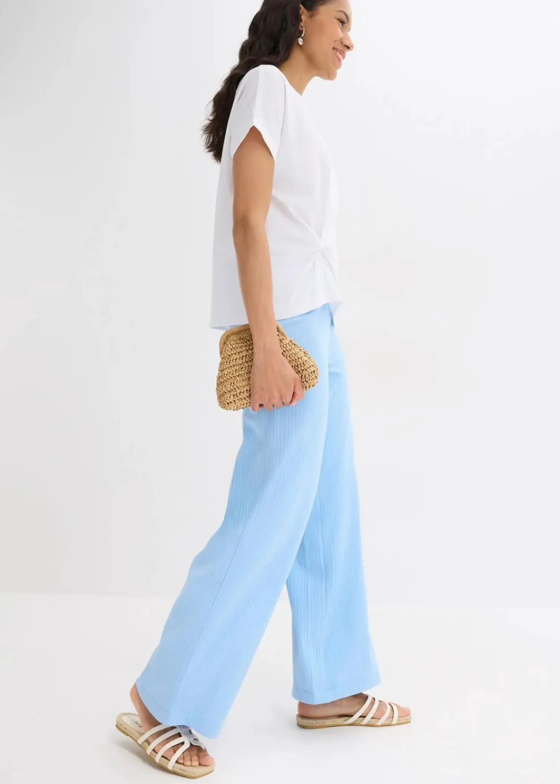 bonprix Bekleidung·Kleider|Hosen^Palazzo-Hose mit Bequembund hellblau