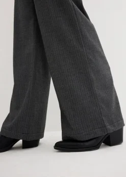 bonprix Bekleidung·Kleider|Hosen^Palazzo-Hose mit Bequembund schwarz/wollweiß meliert