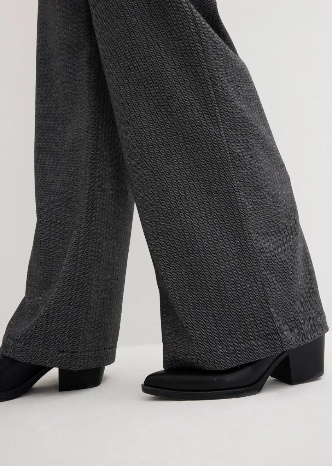 bonprix Bekleidung·Kleider|Hosen^Palazzo-Hose mit Bequembund schwarz/wollweiß meliert