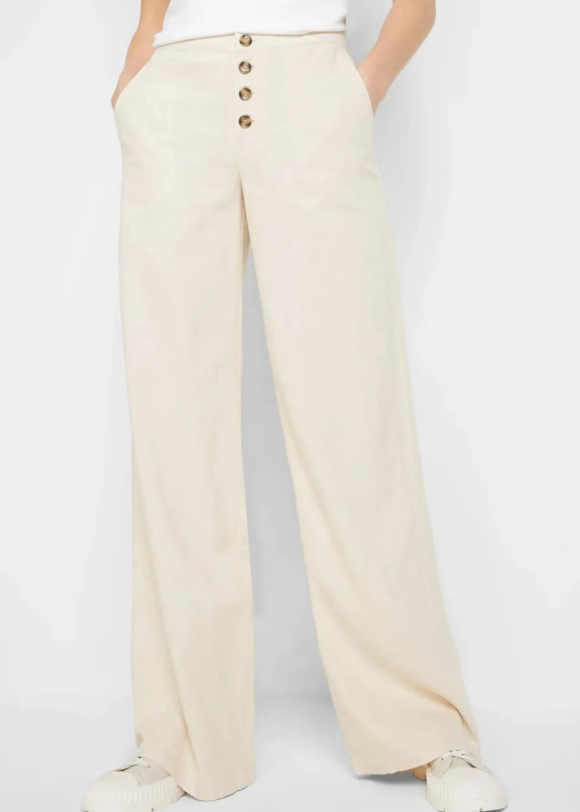 bonprix Bekleidung·Kleider|Hosen^Palazzo-Hose mit Leinen sandbeige