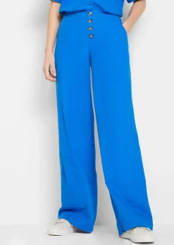 bonprix Hosen|Bekleidung·Kleider^Palazzo-Hose mit Leinen azurblau
