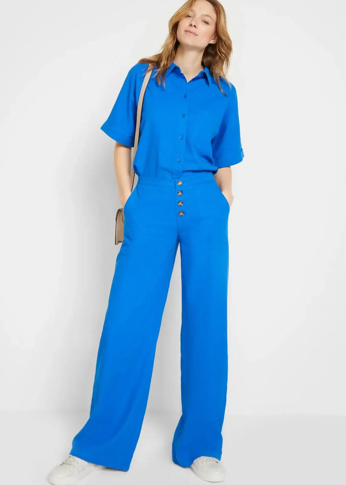 bonprix Hosen|Bekleidung·Kleider^Palazzo-Hose mit Leinen azurblau