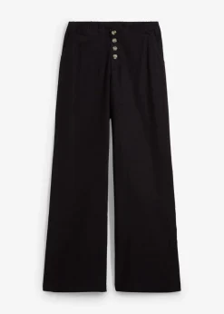 bonprix Hosen|Bekleidung·Kleider^Palazzo-Hose mit Leinen schwarz