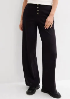 bonprix Hosen|Bekleidung·Kleider^Palazzo-Hose mit Leinen schwarz