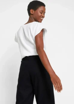 bonprix Bekleidung·Kleider|Hosen^Palazzo-Hose mit Leinen, sehr weit geschnitten schwarz
