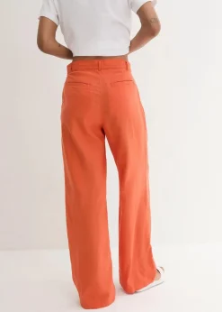 bonprix Hosen|Bekleidung·Kleider^Palazzo-Hose mit Leinen, sehr weit geschnitten kupferorange