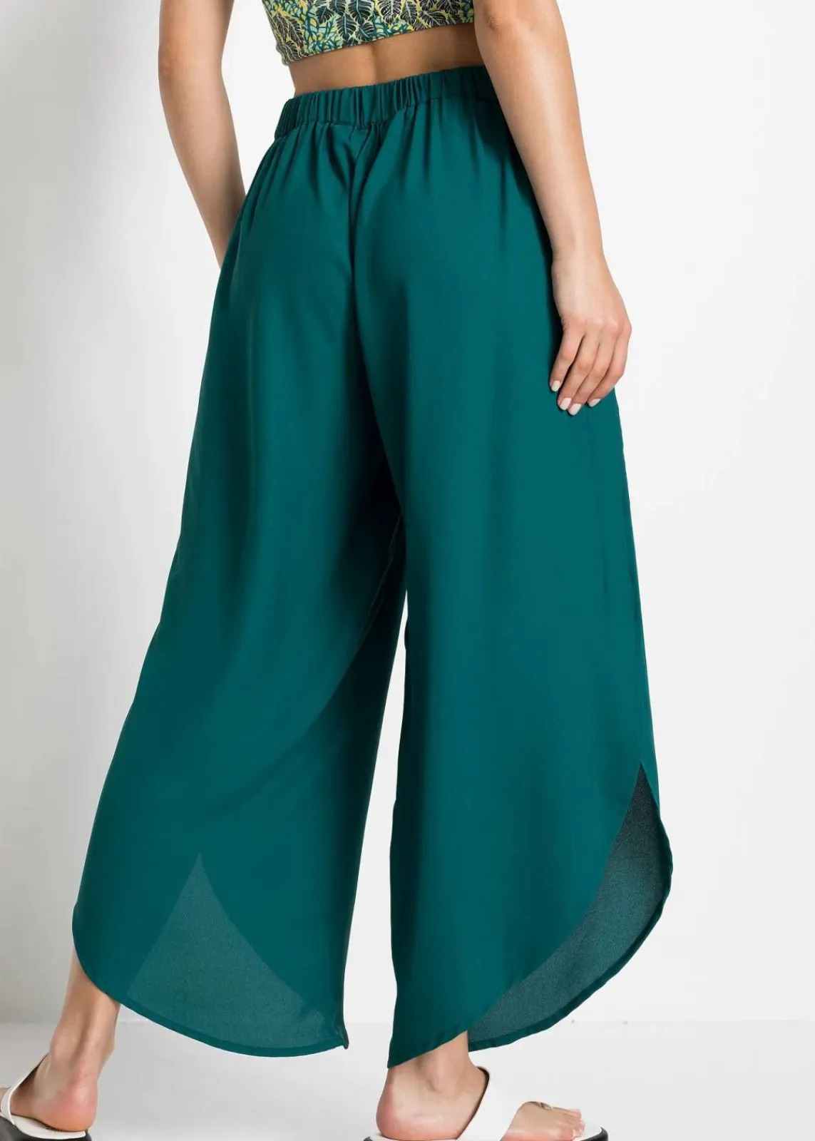 bonprix Bekleidung·Kleider|Hosen^Palazzo-Hose mit Schlitz petrol