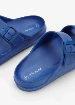 bonprix Strandmode|Sommerschuhe^Pantoletten aus wasserabweisendem Material gletscherblau